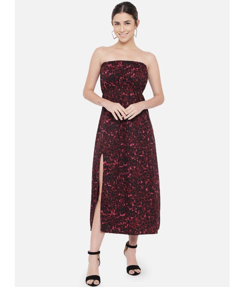     			ALL WAYS YOU Women Polyester Printed Side Slit Dress ( Multi Color )