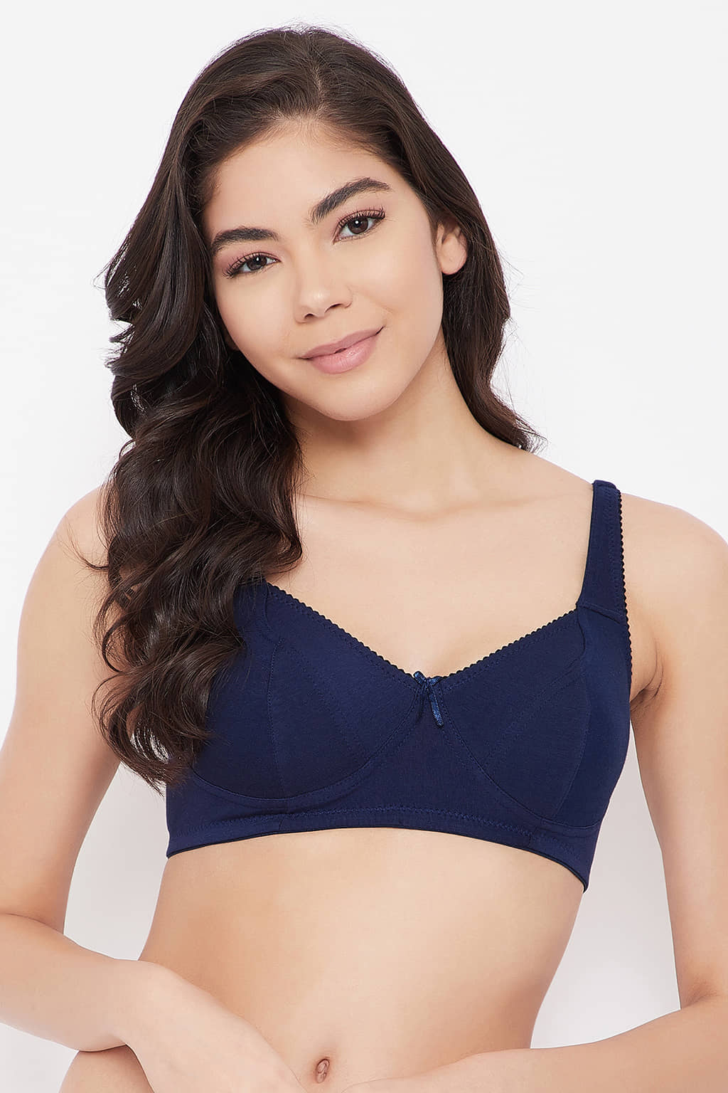 Clovia 100% Cotton Non Padded Women's T-Shirt Bra ( Blue )