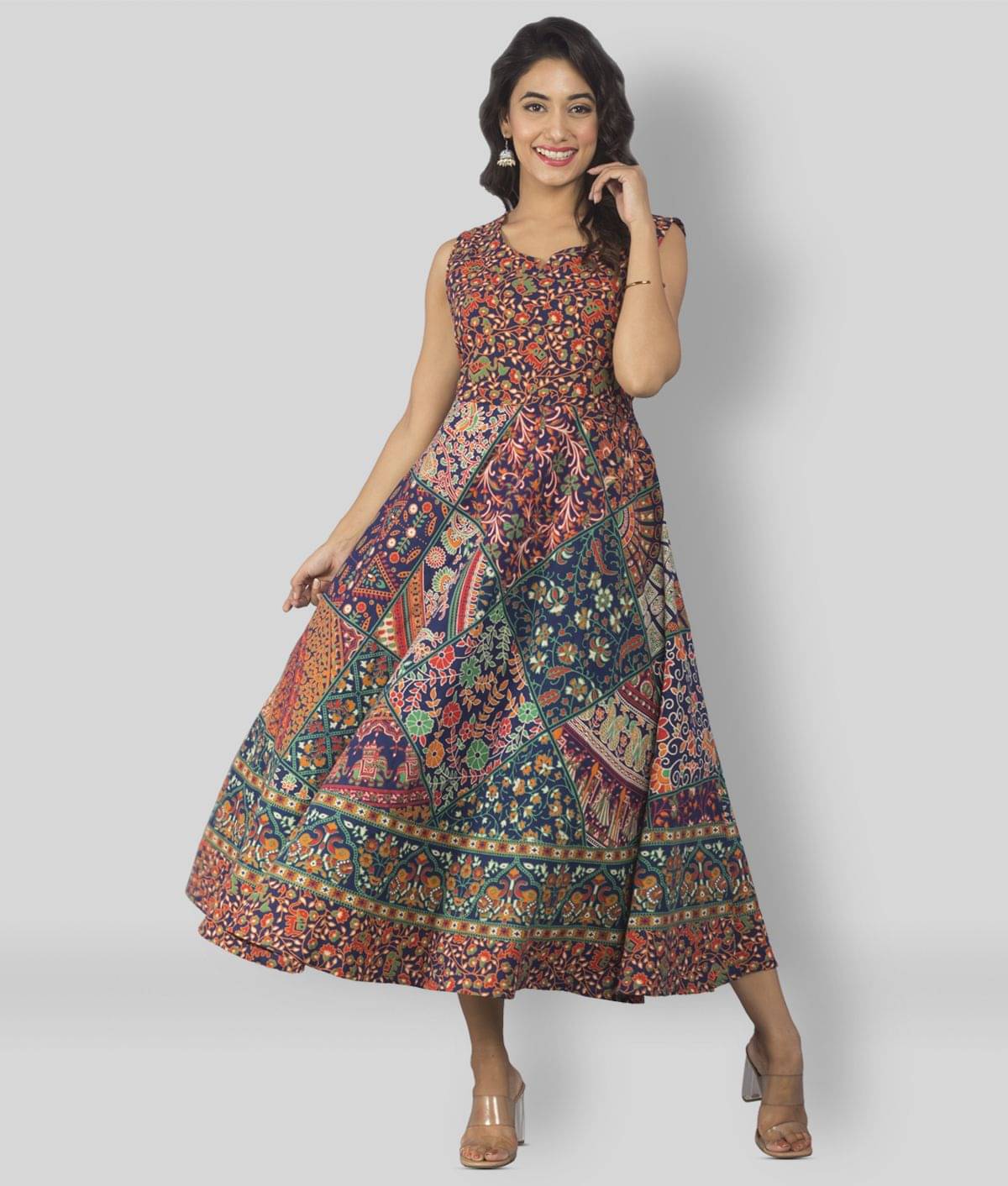     			Frionkandy - Multicolor Cotton Women's A- line Dress ( Pack of 1 )