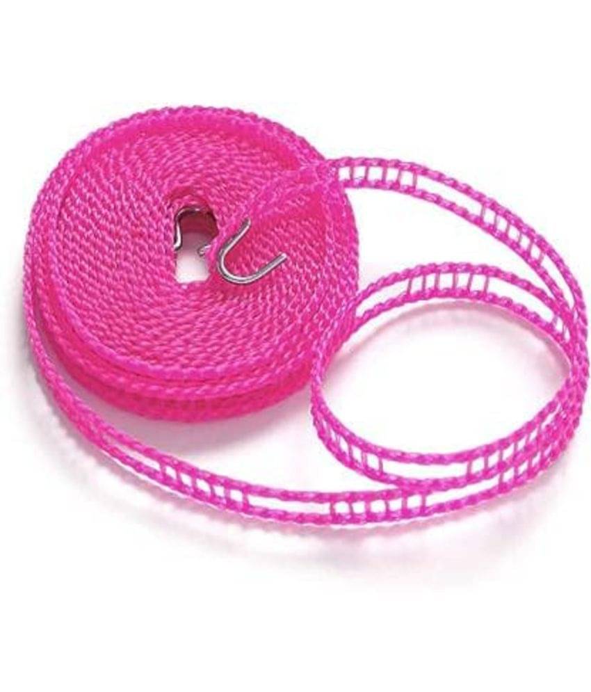     			Homspurts 5 Meters Windproof Anti-Slip Clothes Washing Line Drying Nylon Rope with Hooks