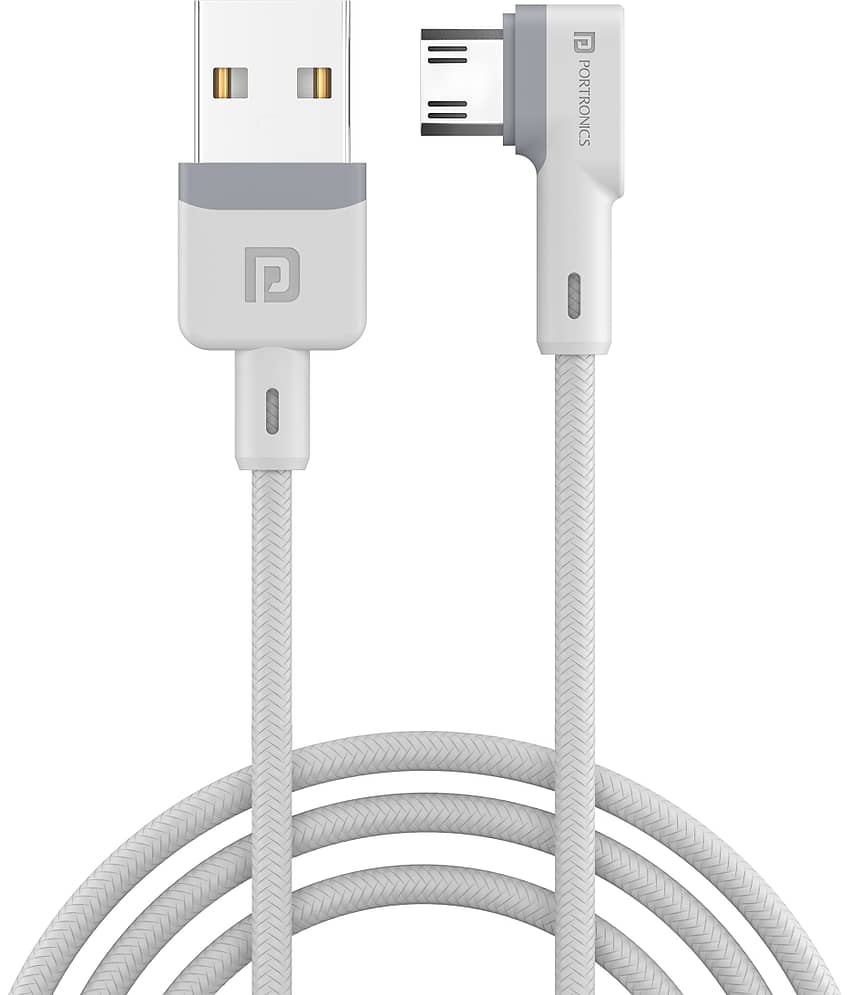 Portronics Konnect L Micro Cable:1.2 M Micro USB Cable ,White (POR 1454)