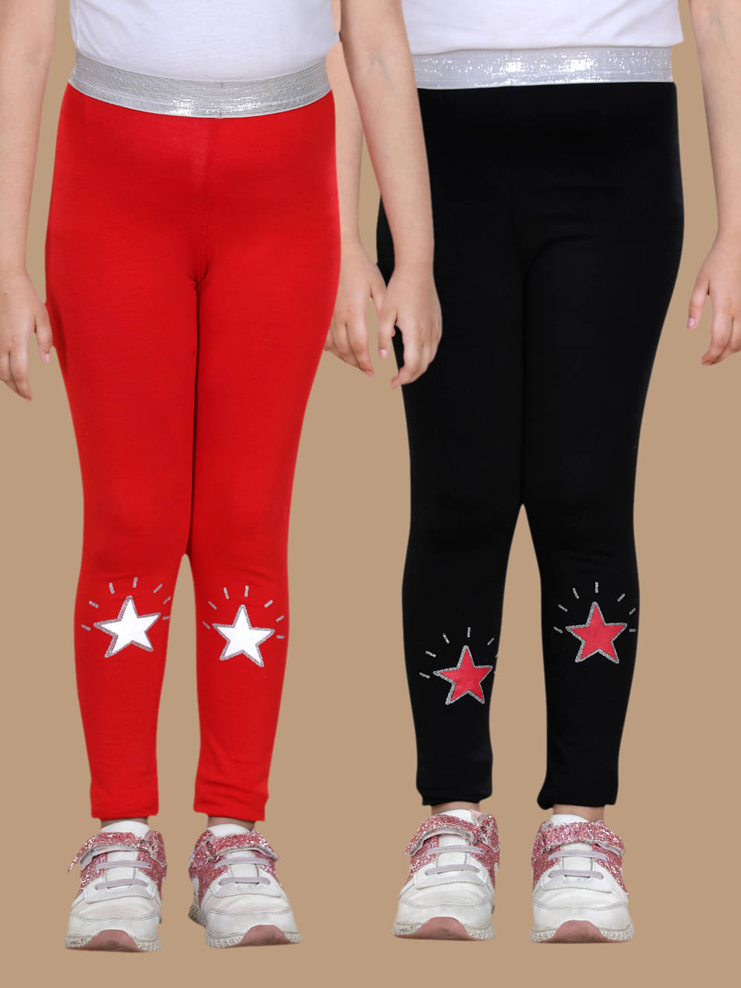     			StyleStone Pack of 2 Girls Lycra Leggings ( Black )
