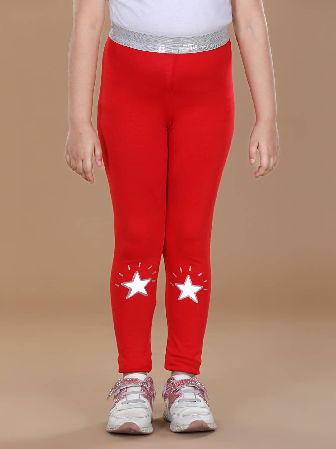 StyleStone Pack of 1 Girls Lycra Leggings ( Red )