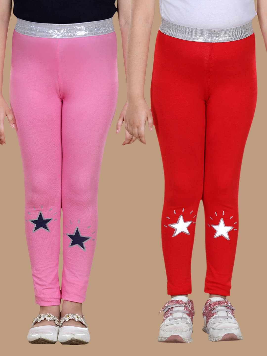     			StyleStone Pack of 2 Girls Lycra Leggings ( Red )