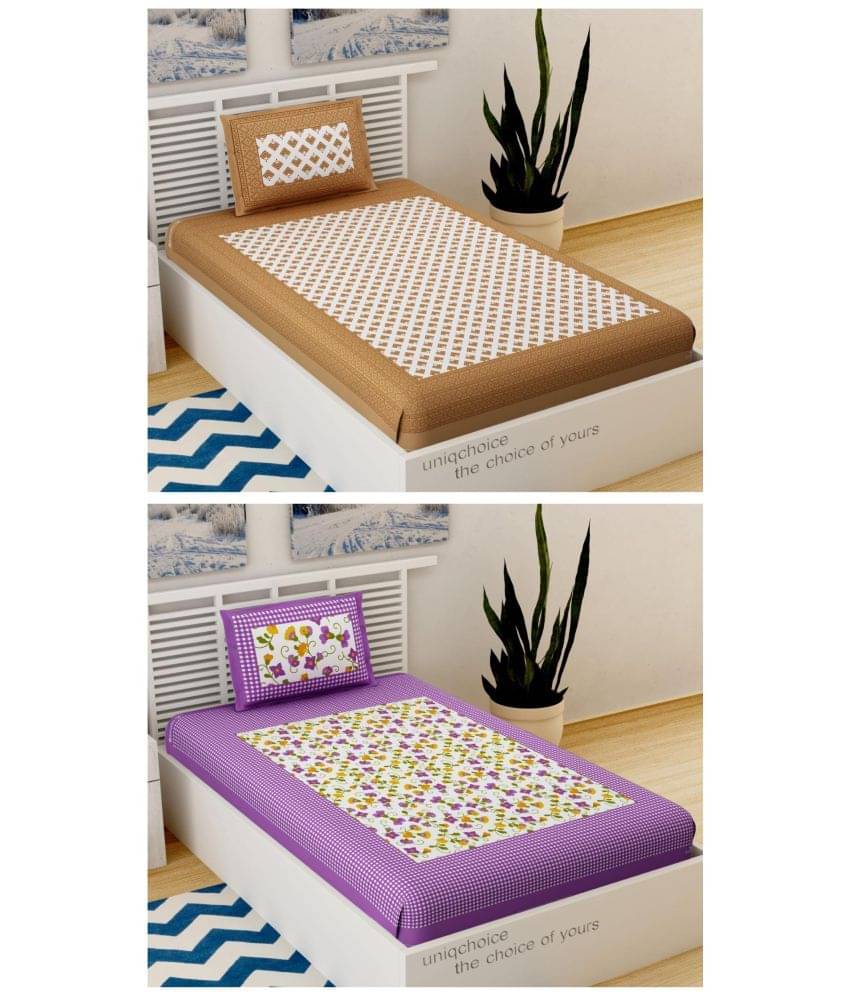     			Uniqchoice 100% Cotton Single Bedsheet ( Blue )