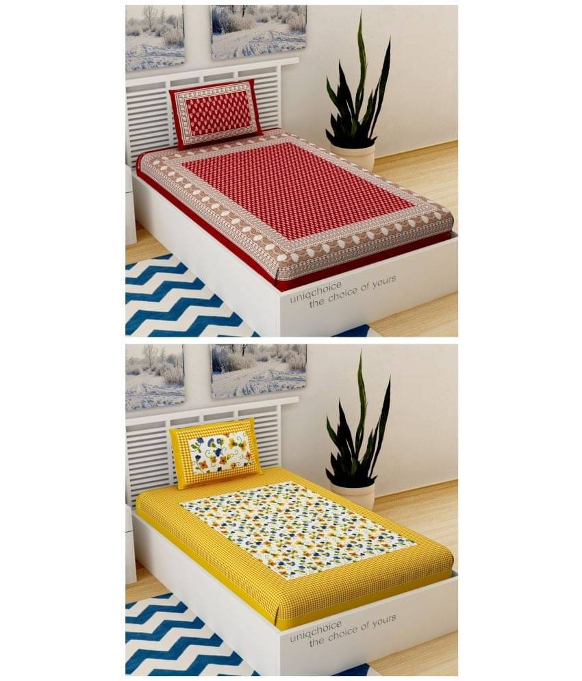 Uniqchoice 100% Cotton Single Bedsheet ( Red ) Uniqchoice 100% Cotton Single Bedsheet ( Red )