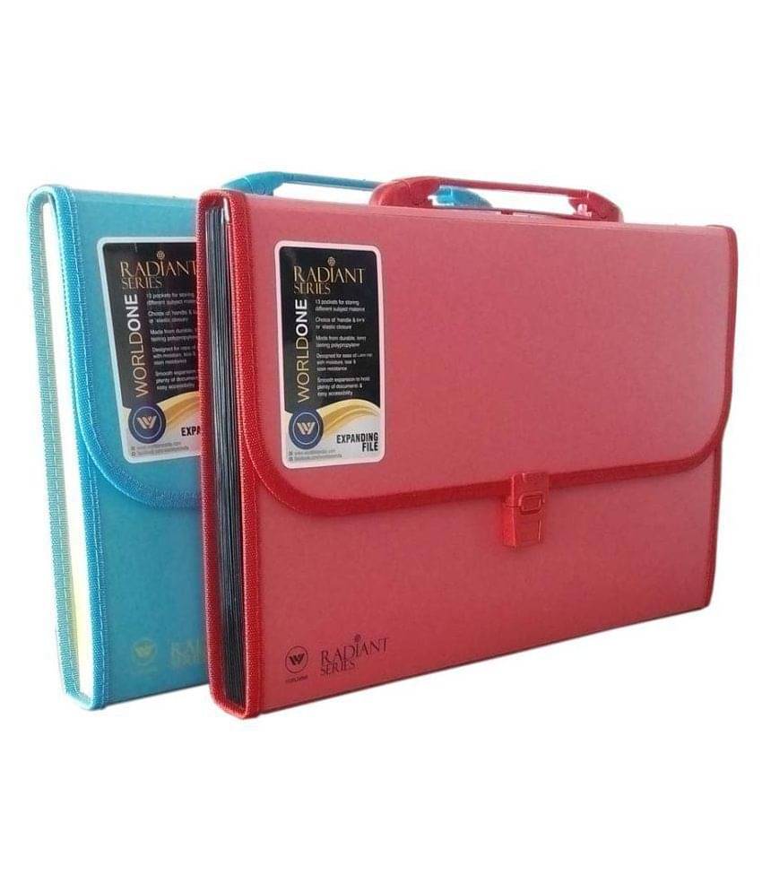     			WorldOne - Assorted/Multicolour Expandable File ( Pack of 2 )