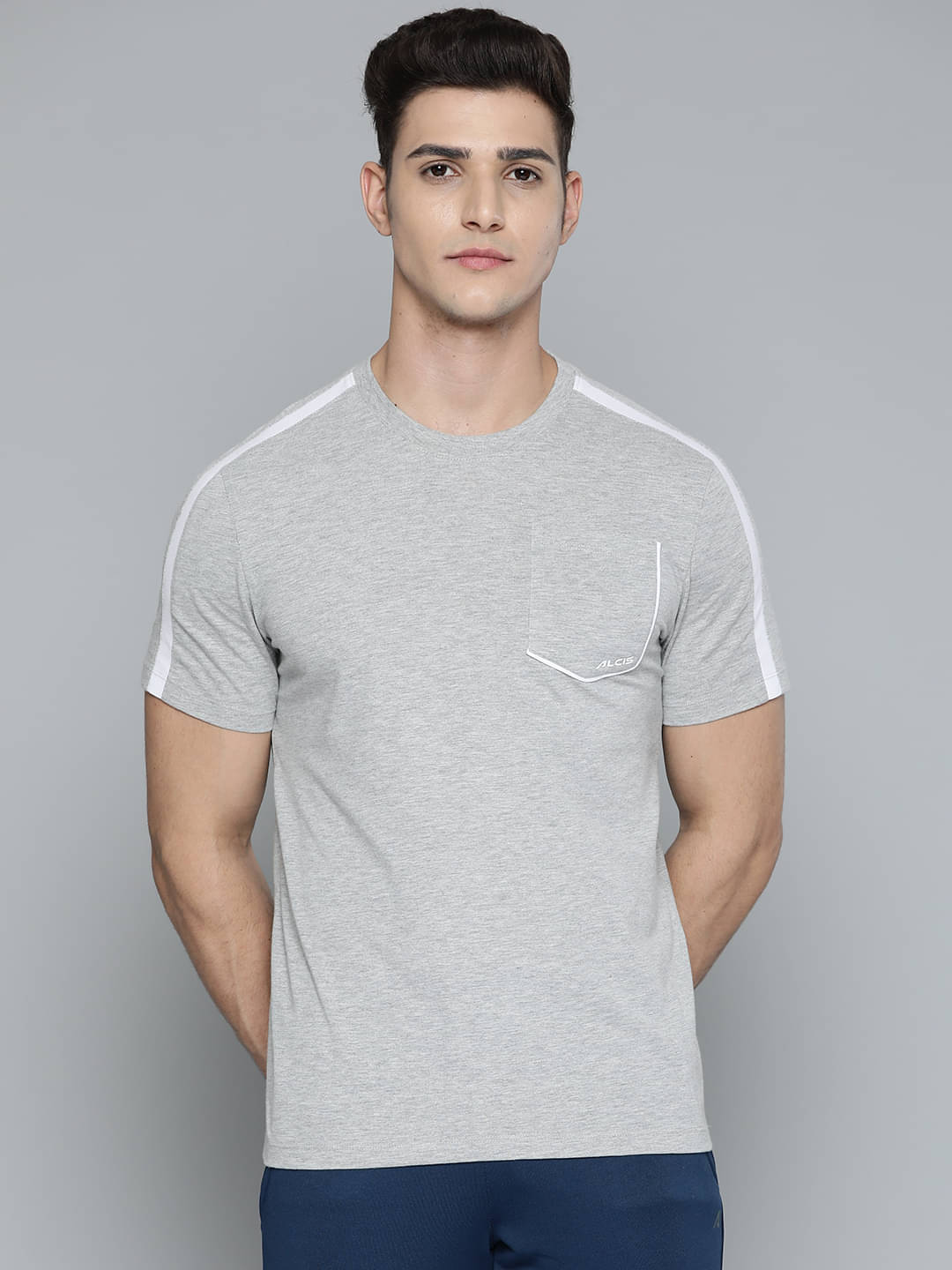 Alcis - Polyester Slim Fit Grey Men's Sports T-Shirt ( Pack of 1 ) Alcis - Polyester Slim Fit Grey Men's Sports T-Shirt ( Pack of 1 )