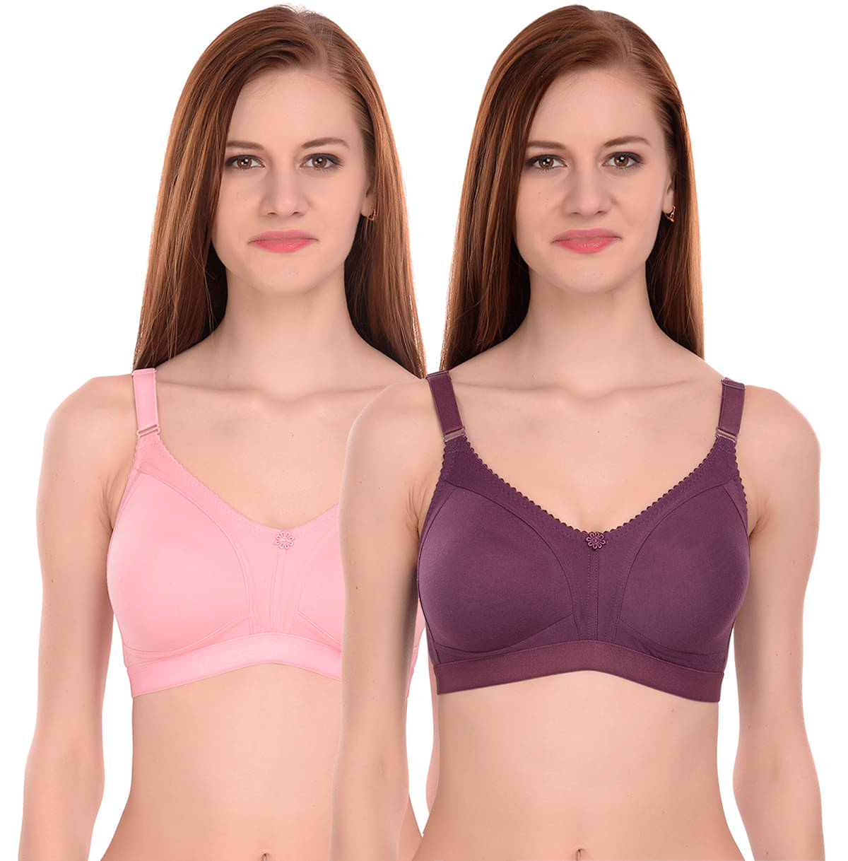 Elina Pack of 2 100% Cotton Non Padded Women's T-Shirt Bra ( Multicolor )     			Elina Pack of 2 100% Cotton Non Padded Women's T-Shirt Bra ( Multicolor )