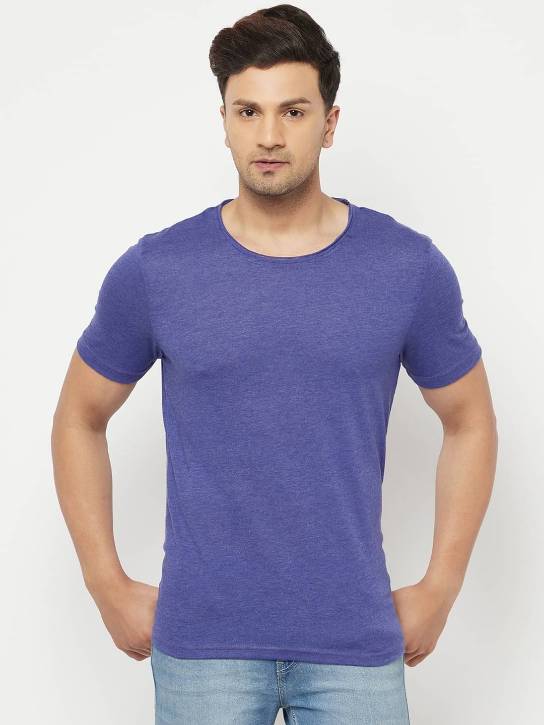     			Glito Pack of 1 Cotton Blend Regular Fit Men's T-Shirt ( Blue )
