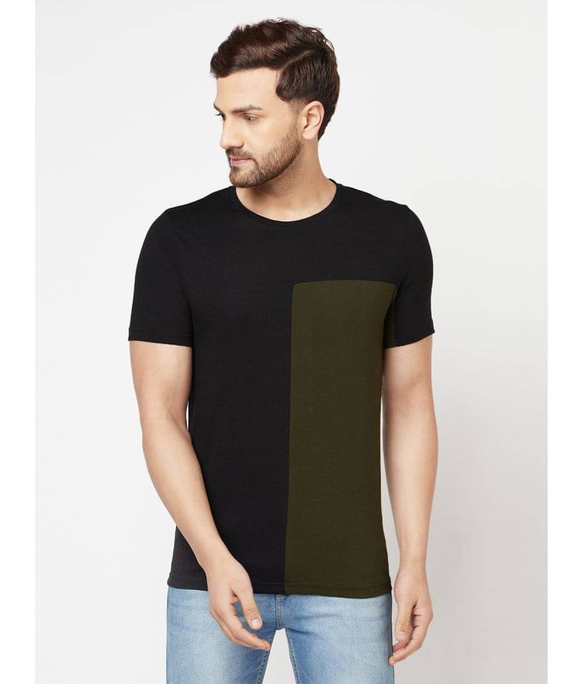     			Glito Pack of 1 Cotton Blend Regular Fit Men's T-Shirt ( Black )