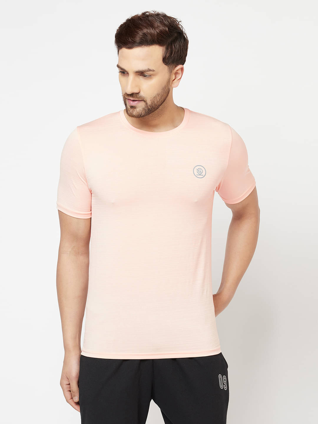Glito Pack of 1 Polyester Regular Fit Men's T-Shirt ( Peach ) Glito Pack of 1 Polyester Regular Fit Men's T-Shirt ( Peach )