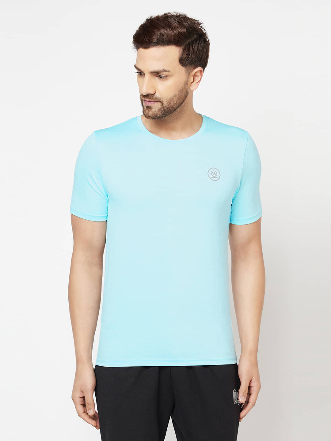Glito Pack of 1 Polyester Regular Fit Men's T-Shirt ( Sky Blue ) Glito Pack of 1 Polyester Regular Fit Men's T-Shirt ( Sky Blue )