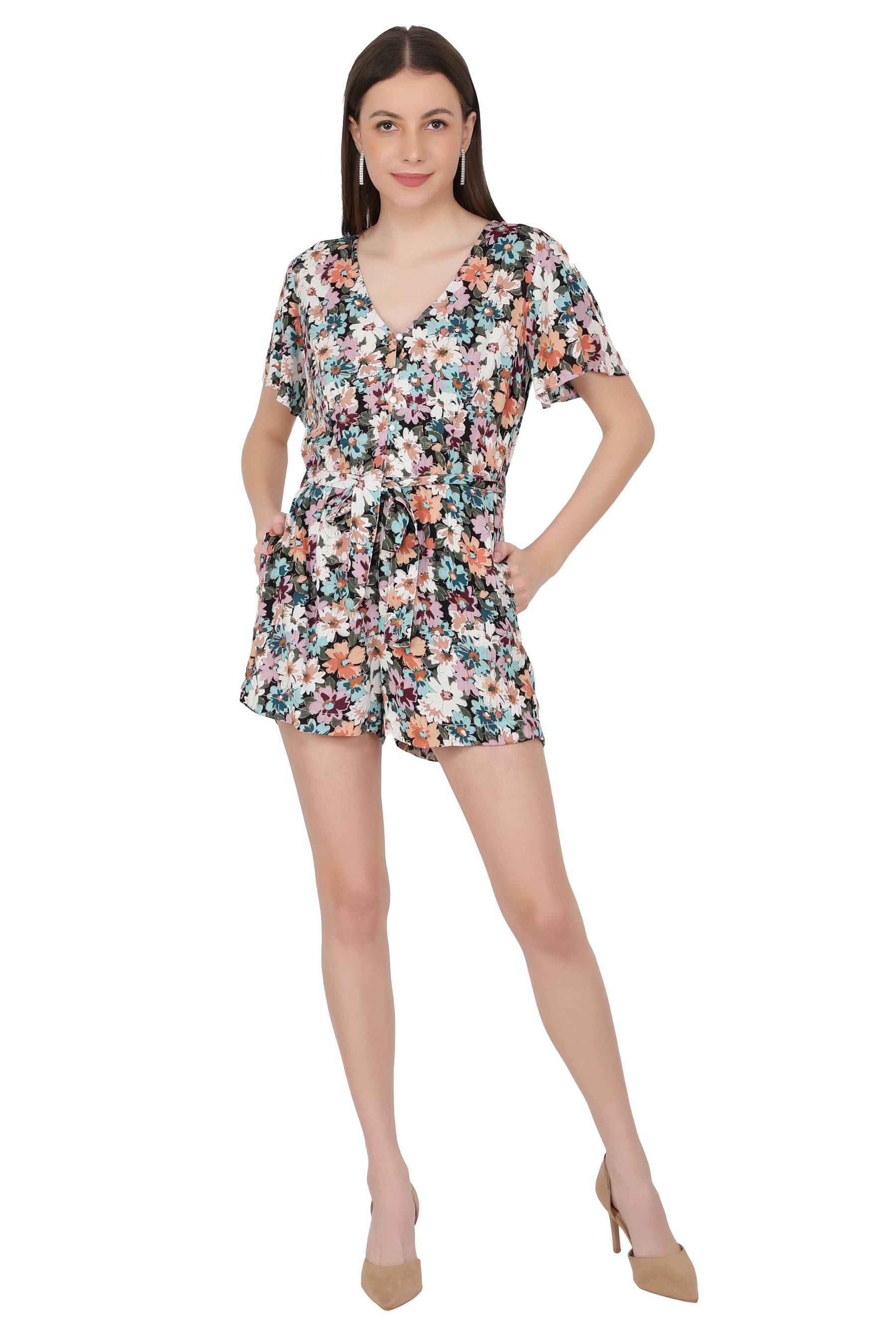     			NUEVOSDAMAS - Rayon Regular Fit Multicolor Women's Jumpsuit ( Pack of 1 )