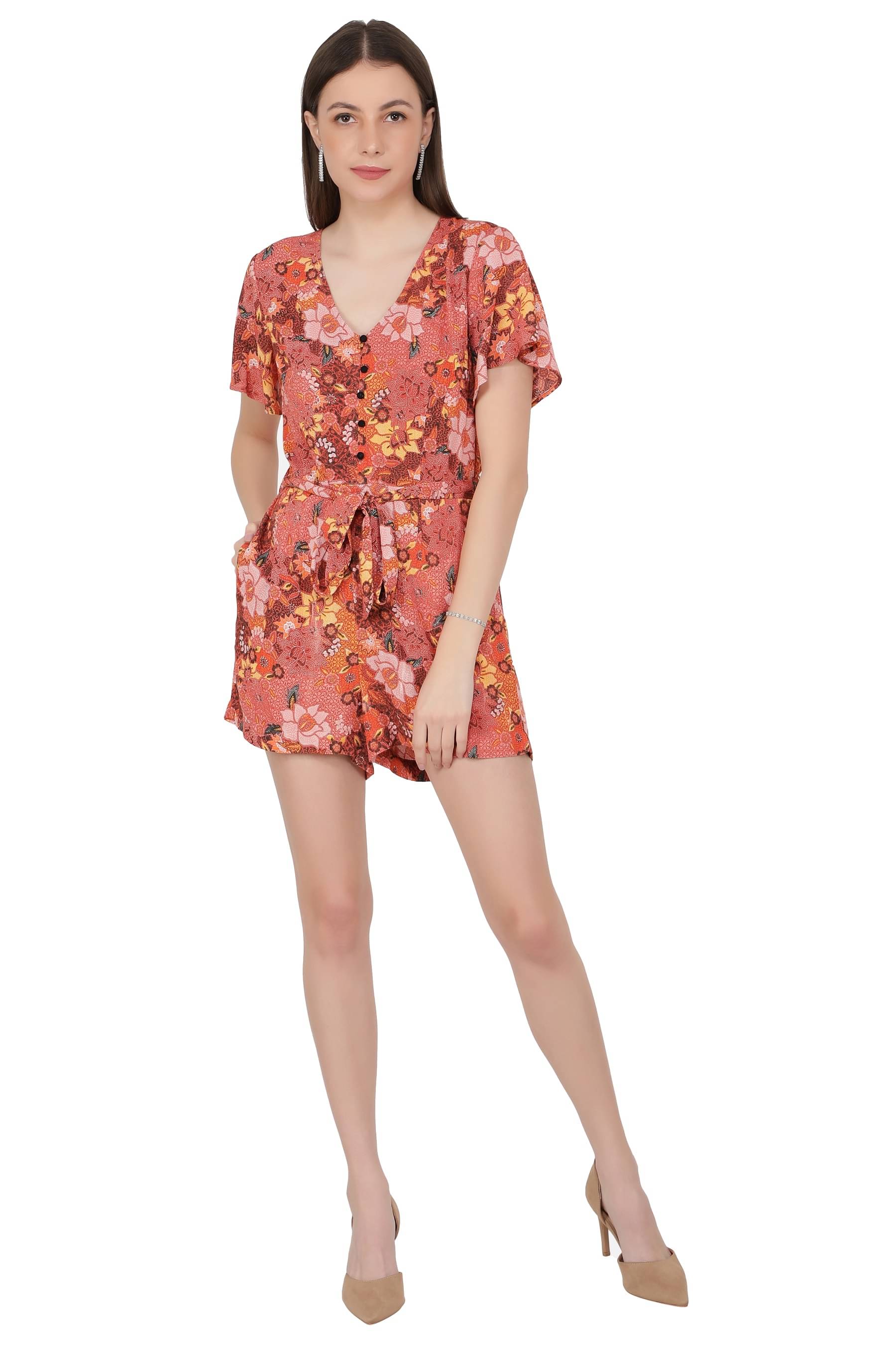     			NUEVOSDAMAS - Rayon Regular Fit Red Women's Jumpsuit ( Pack of 1 )