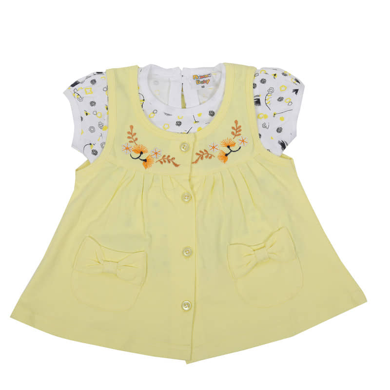 NammaBaby Pack of 1 Baby Girls Cotton Blend Frock ( Yellow )