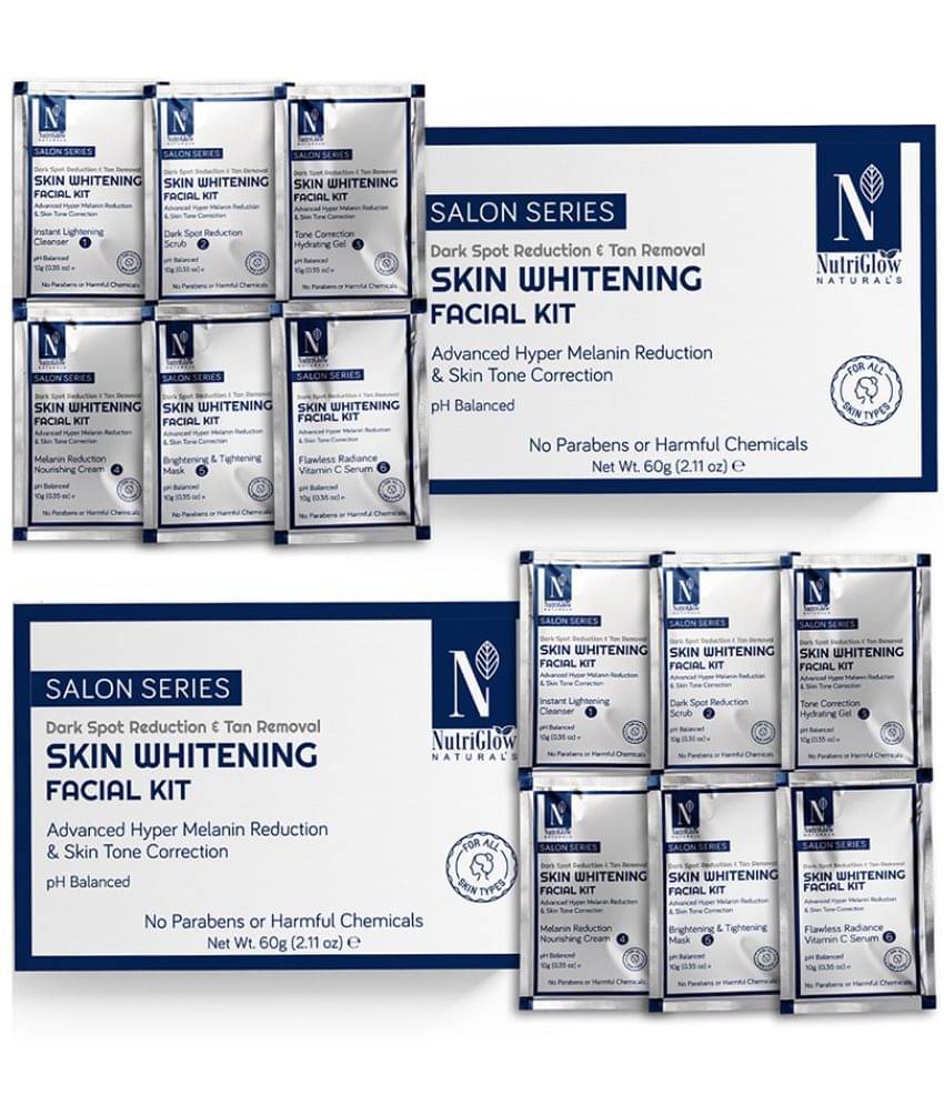     			NutriGlow NATURAL'S Advanced Pro Formula Skin Whitening Facial Kit for Skin Tone Correction, Each 60gm (Pack of 2)