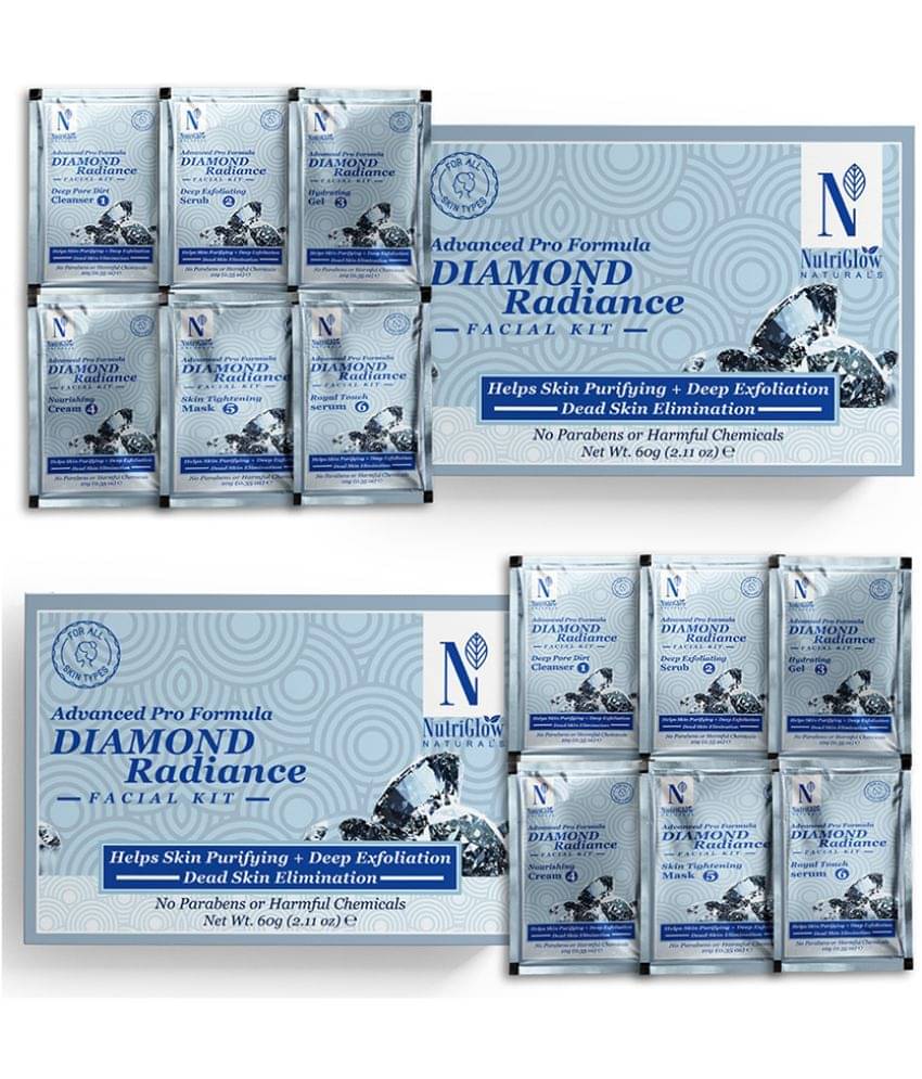 NutriGlow NATURAL'S Advanced Pro Formula Diamond Radiance Facial Kit For Make Skin Acne & Spot Each 60gm (Pack of 2) NutriGlow NATURAL'S Advanced Pro Formula Diamond Radiance Facial Kit For Make Skin Acne & Spot Each 60gm (Pack of 2)