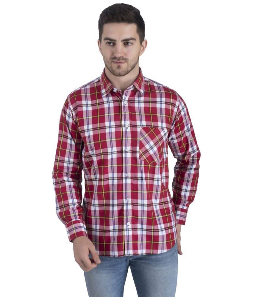 SBA - 100% Cotton Regular Fit Red Men's Formal Shirt ( Pack of 1 ) SBA - 100% Cotton Regular Fit Red Men's Formal Shirt ( Pack of 1 )