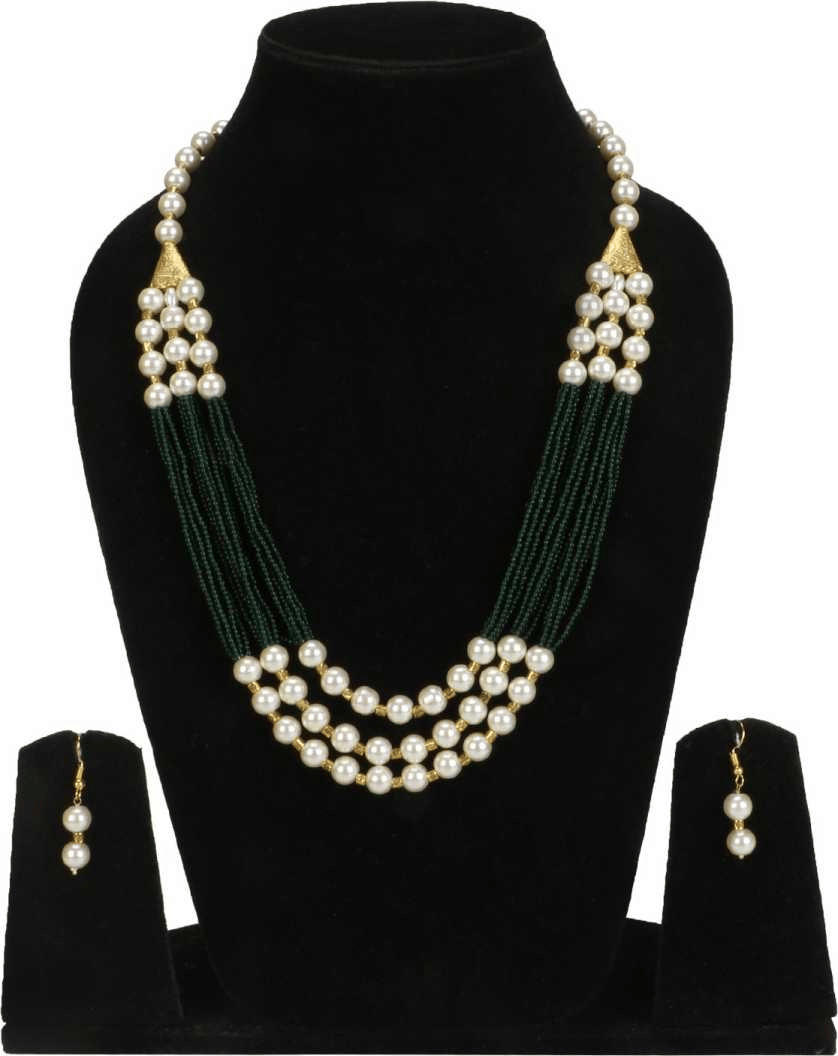     			Sunhari Jewels - Alloy Green Necklace Set ( Pack of 1 )