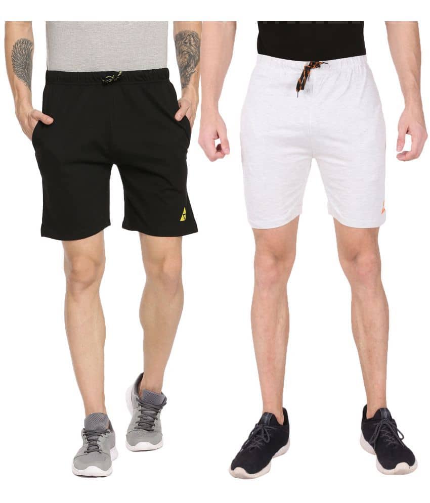 Ardeur - Grey Cotton Blend Men's Shorts ( Pack of 2 ) - Shorts | Buy online on ZillyBuy