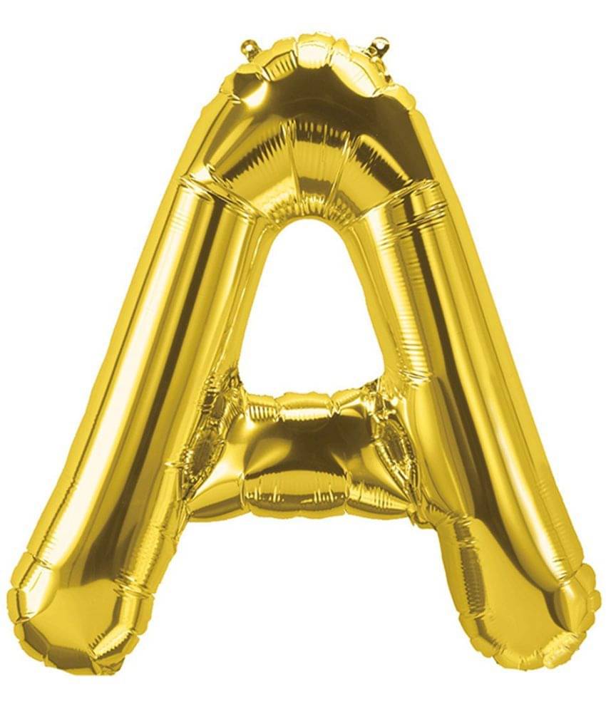     			Blooms Mall English Alphabet, Letters ( A ) 16 inch Golden foil Balloons for Birthday, Anniversary, Engagement, Marriage or Other Kind of Parties, Celebrations and Decorations. (A.)