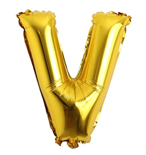     			Blooms Mall Unique Alphabet Foil Balloon -V (Golden)