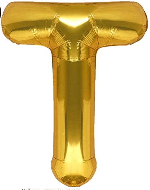     			Blooms Mall Unique Alphabet Foil Balloon -T (Golden)