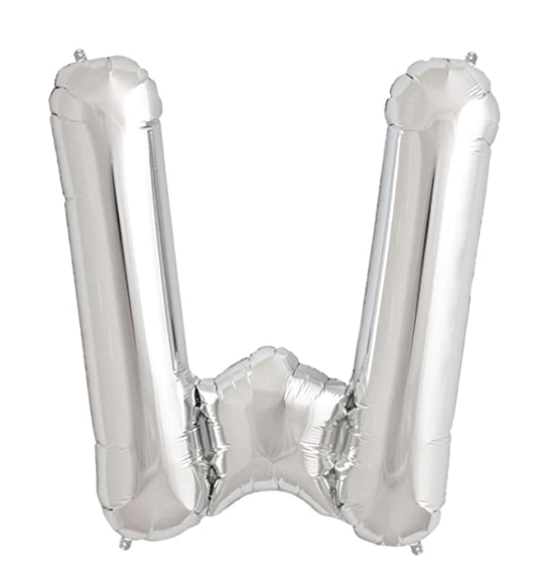     			Blooms Mall Unique Alphabet Foil Balloon -W (Silver)