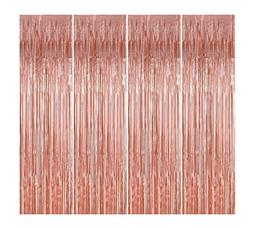     			Blooms Mall pack of 4 Fringe Black curtain