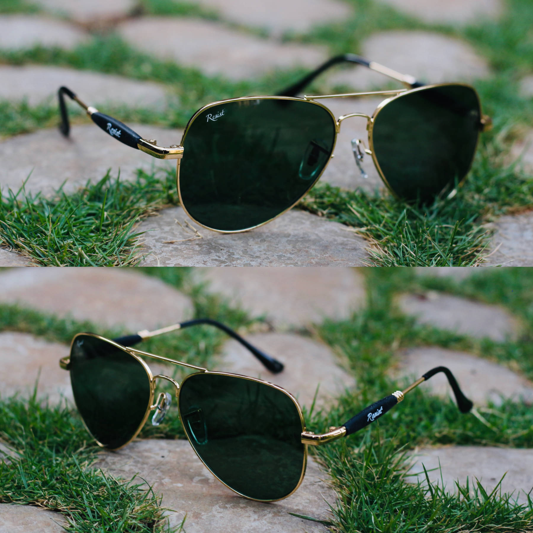 RESIST EYEWEAR Gold Pilot Sunglasses ( Pack of 1 )     			RESIST EYEWEAR Gold Pilot Sunglasses ( Pack of 1 )