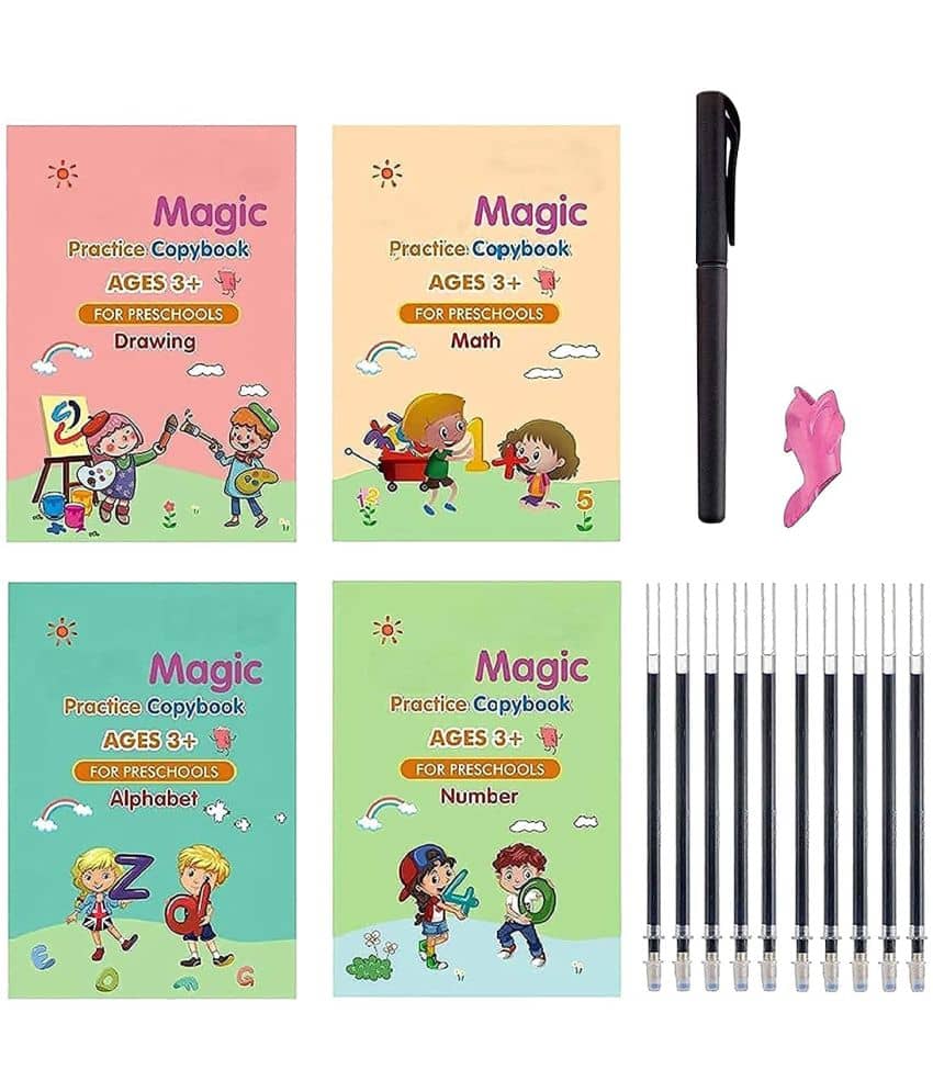 Sank Magic Practice Copybook, (4 BOOK + 10 REFILL+ 1 Pen +1 Grip) - Stationery | Buy online on ZillyBuy