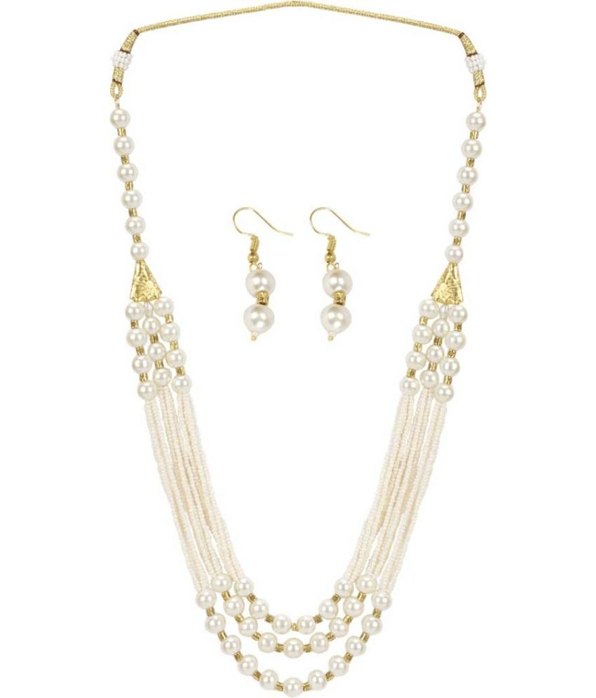 Sunhari Jewels - Alloy Off White Necklace Set ( Pack of 1 )     			Sunhari Jewels - Alloy Off White Necklace Set ( Pack of 1 )