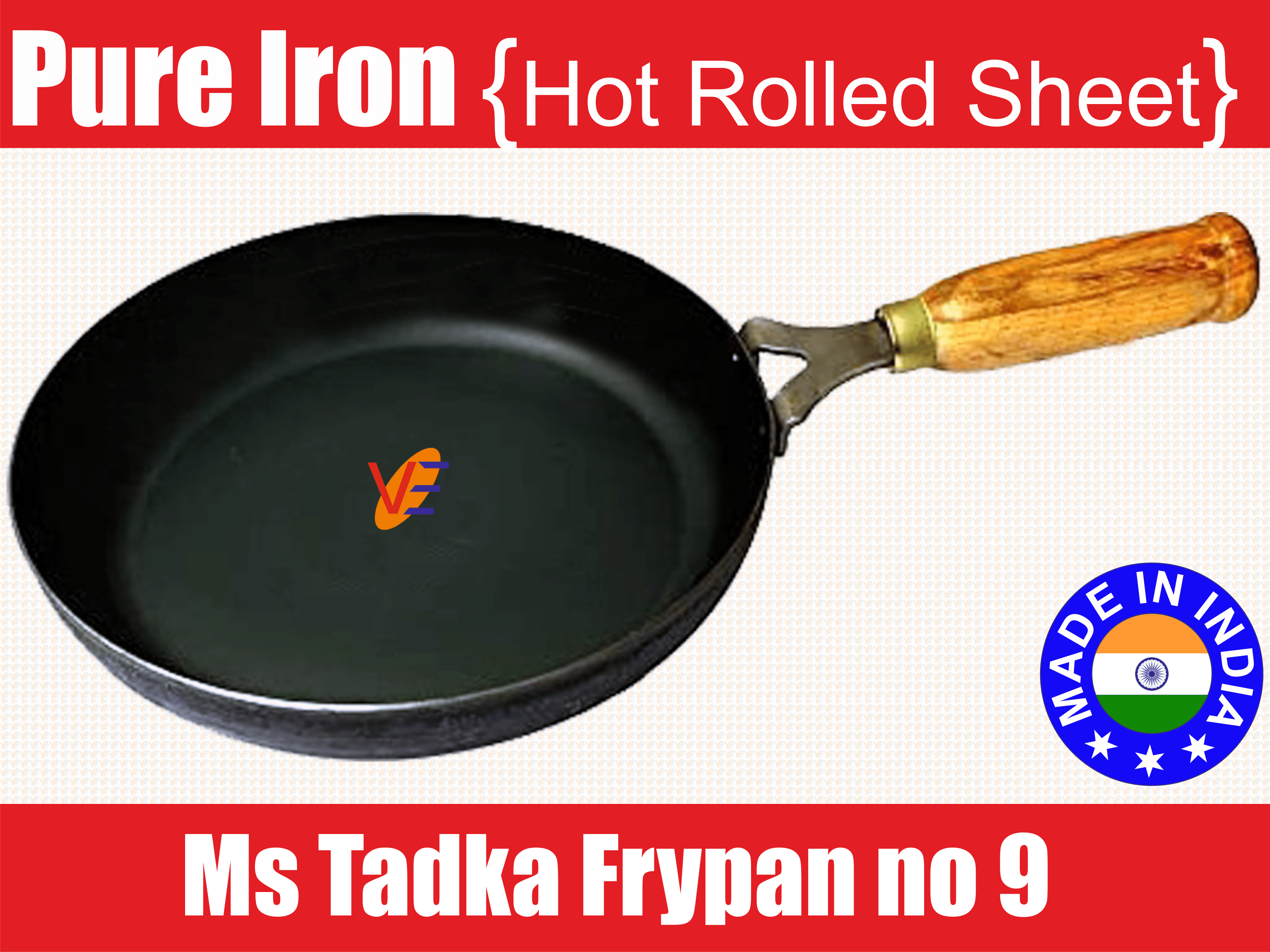     			Veer Wooden Handle - Iron Fry Pan ( Pack of 1 )