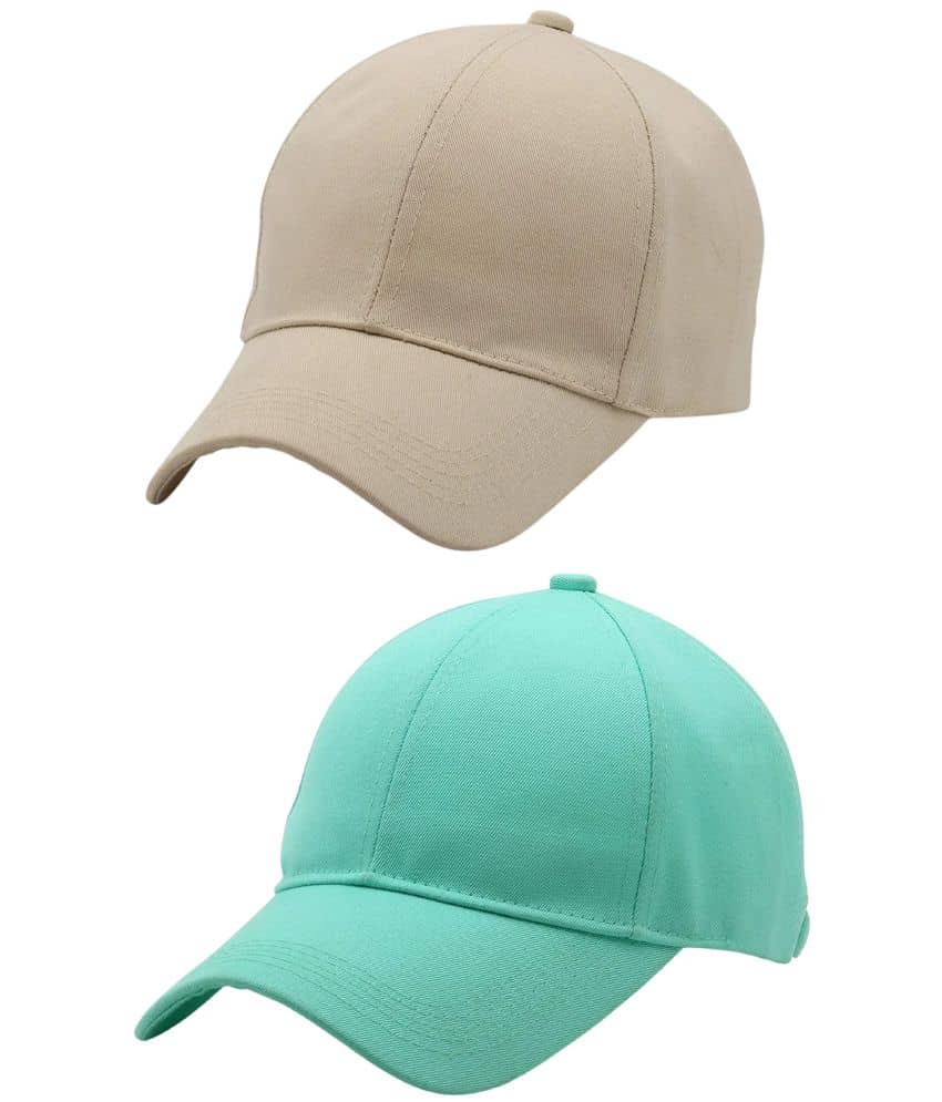 Zacharias - 100% Cotton Beige Men's Cap ( Pack of 2 )