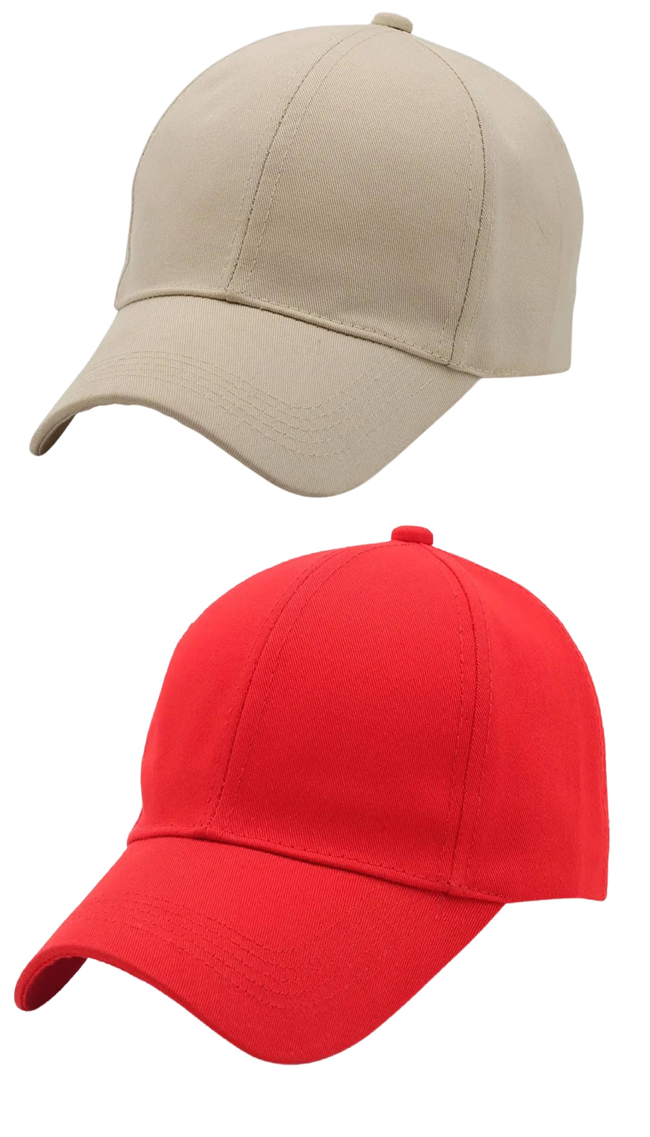 Zacharias - 100% Cotton Beige Men's Cap ( Pack of 2 )