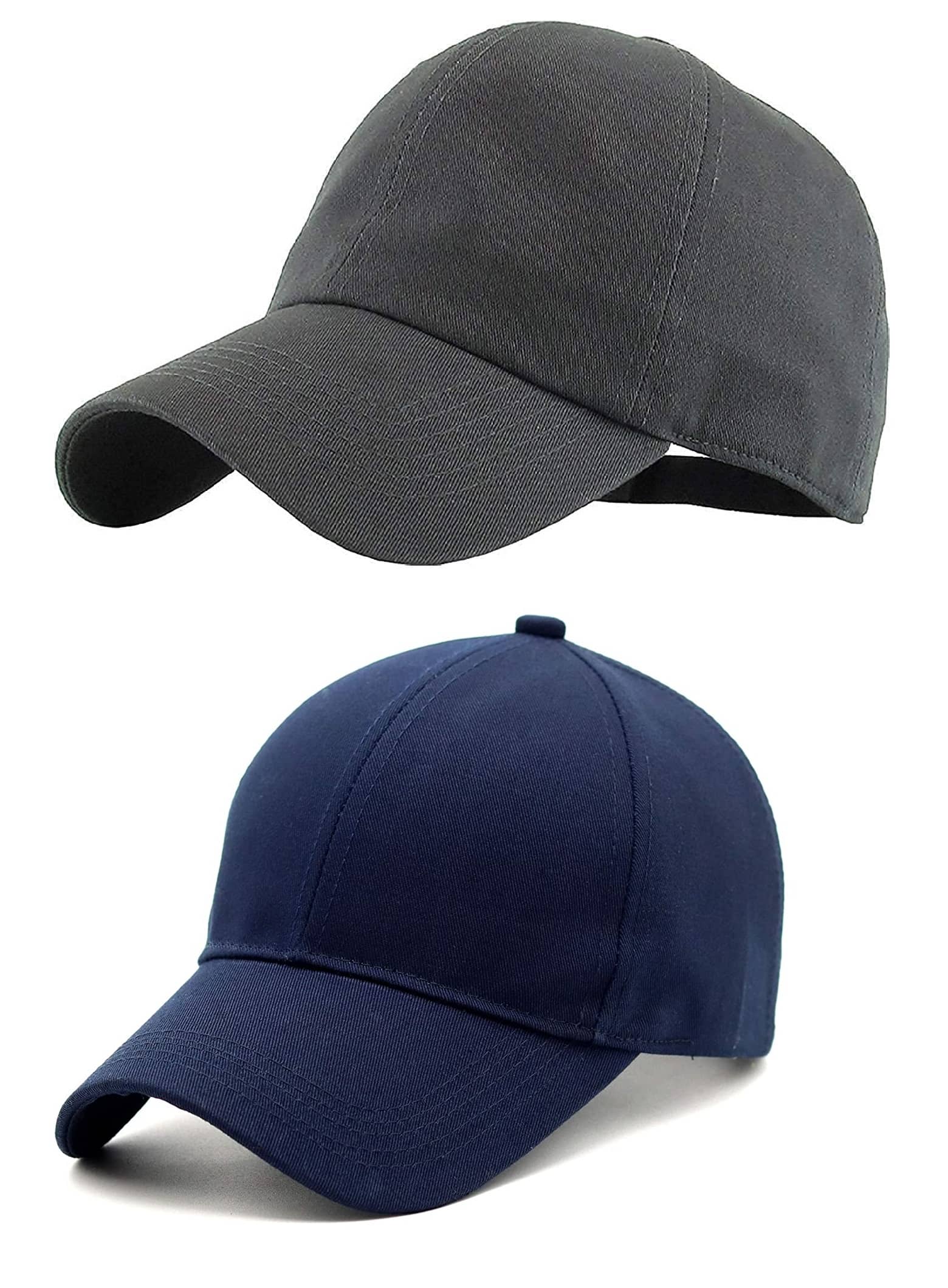Zacharias - 100% Cotton Gray Men's Cap ( Pack of 2 )
