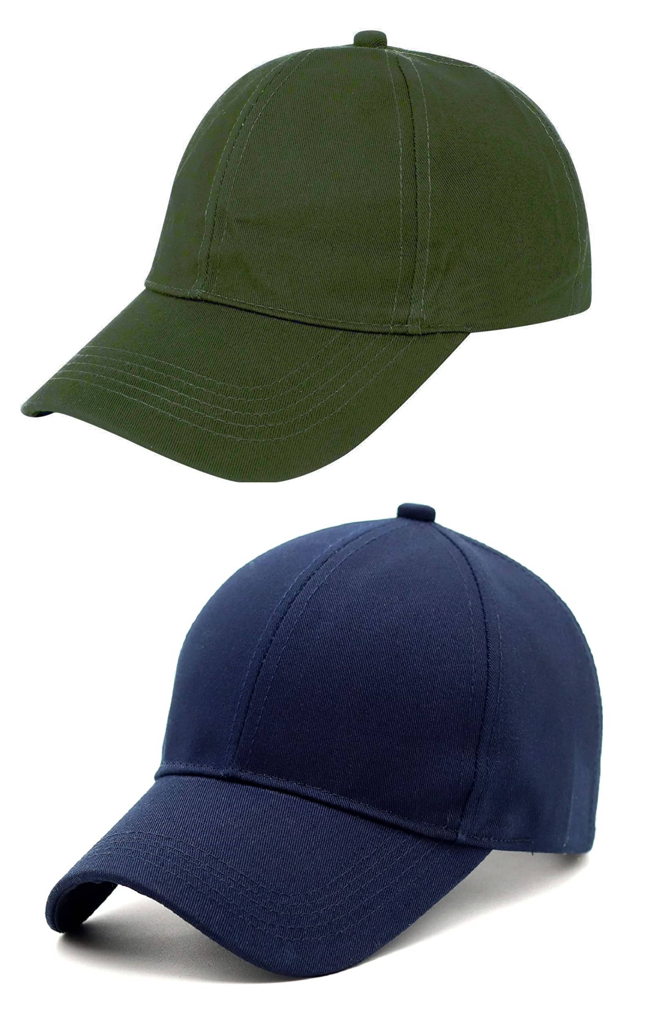 Zacharias - 100% Cotton Green Men's Cap ( Pack of 2 )