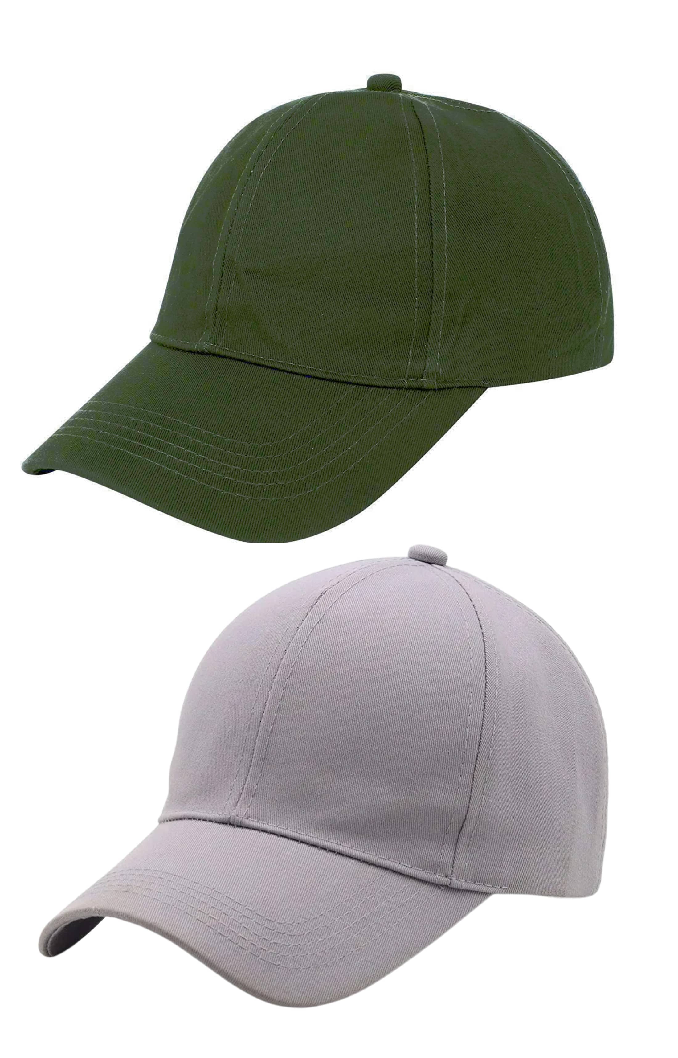 Zacharias - 100% Cotton Green Men's Cap ( Pack of 2 )