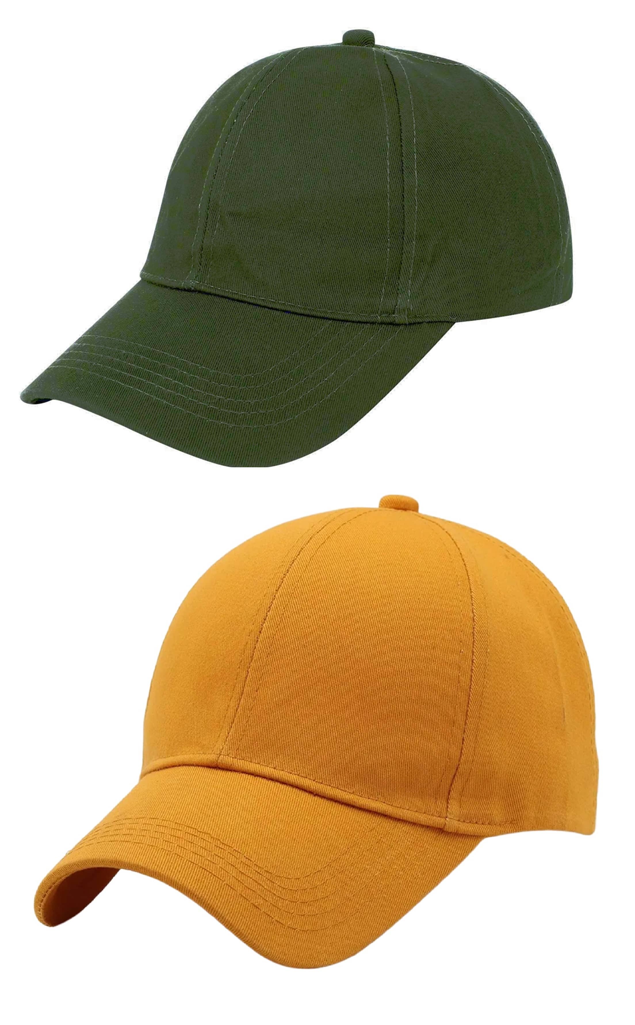 Zacharias - 100% Cotton Green Men's Cap ( Pack of 2 )