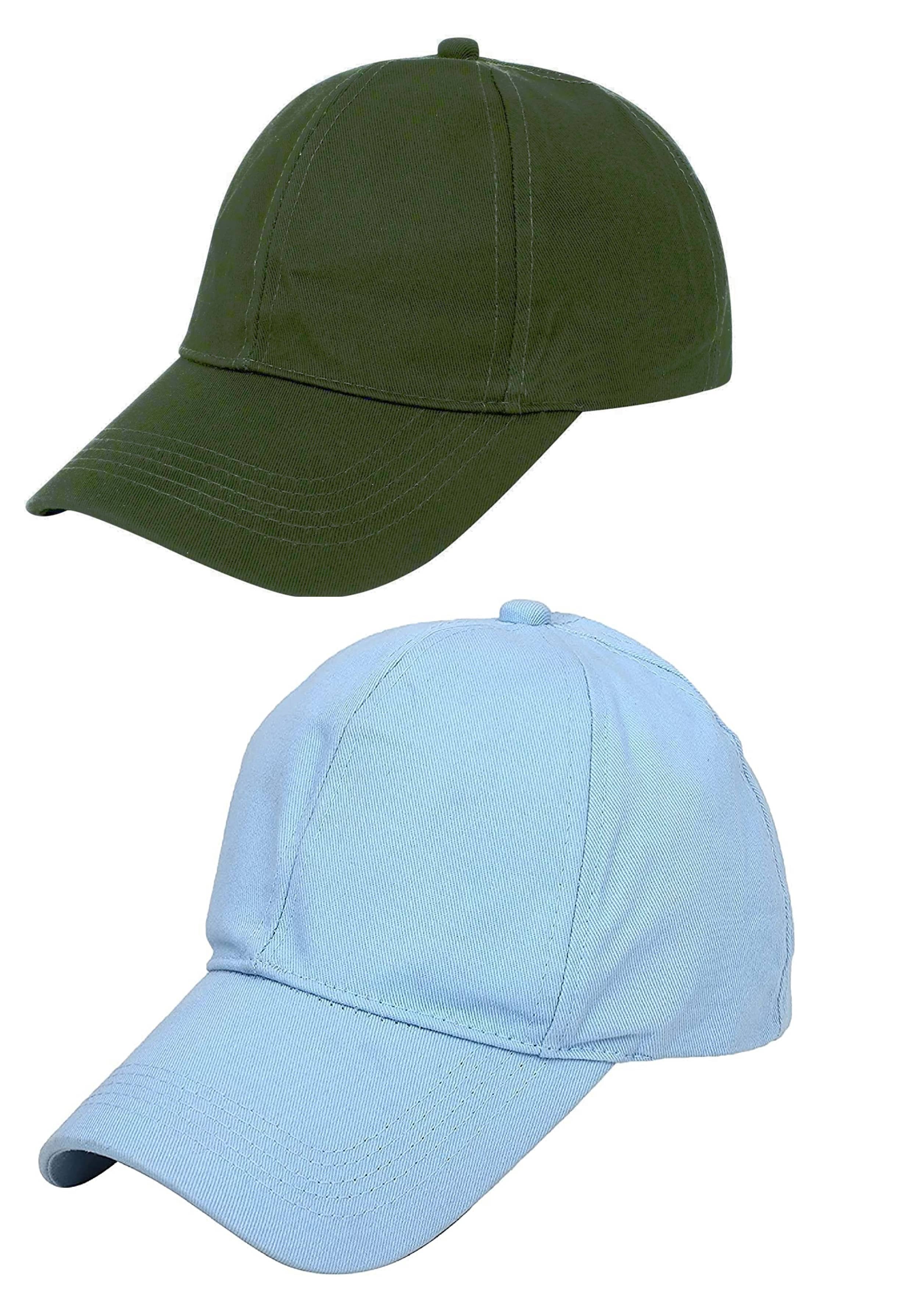 Zacharias - 100% Cotton Green Men's Cap ( Pack of 2 )