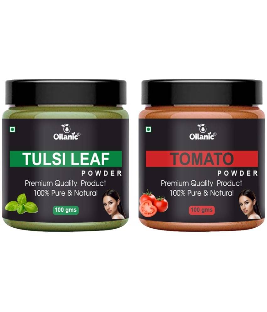     			Oilanic 100% Pure Tulsi Powder & Tomato Powder For Skincare Hair Mask 200 g Pack of 2