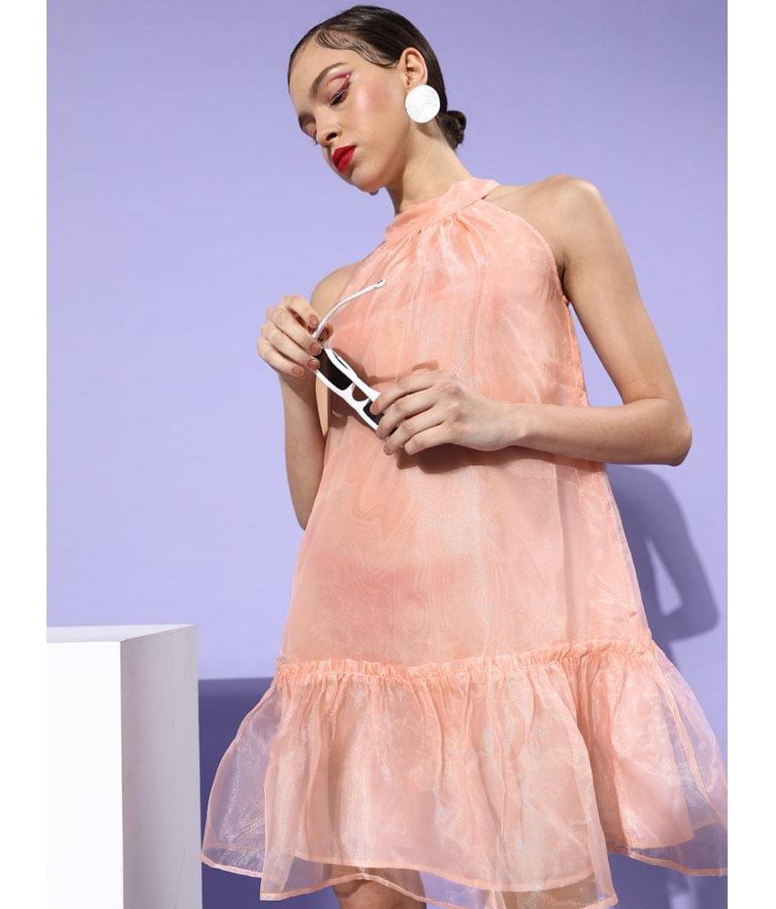 StyleStone Women Polyester Solid A-line Dress ( Pink ) StyleStone Women Polyester Solid A-line Dress ( Pink )