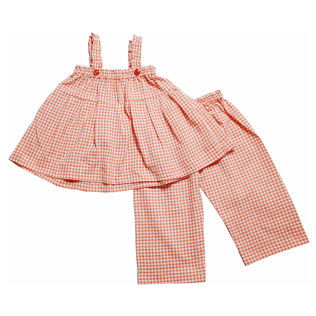 harshvardhanmart.com Girls 100% Cotton Top With Palazzo ( Peach )