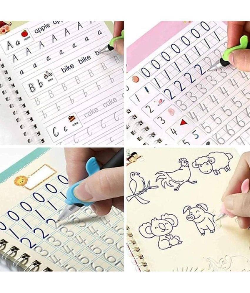 HOUSEMALL Magic Practice Copybook, (4 BOOK + 10 REFILL) Number Tracing Book for Preschoolers with Pen, Magic Calligraphy Copybook Set Practical Reusable Writing Tool Simple Hand Lettering. HOUSEMALL Magic Practice Copybook, (4 BOOK + 10 REFILL) Number Tracing Book for Preschoolers with Pen, Magic Calligraphy Copybook Set Practical Reusable Writing Tool Simple Hand Lettering.
