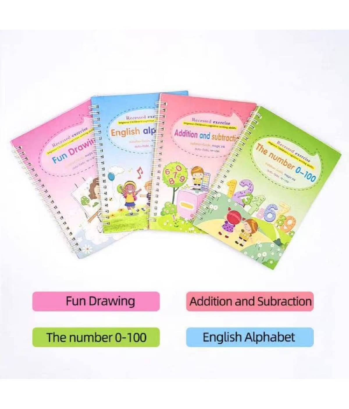 HOUSEMALL Magic Practice Copybook Number Tracing Book for Preschoolers with Pen(4 BOOK + 10 REFILL+ 1 pen +1 grip) - Stationery | Buy online on ZillyBuy