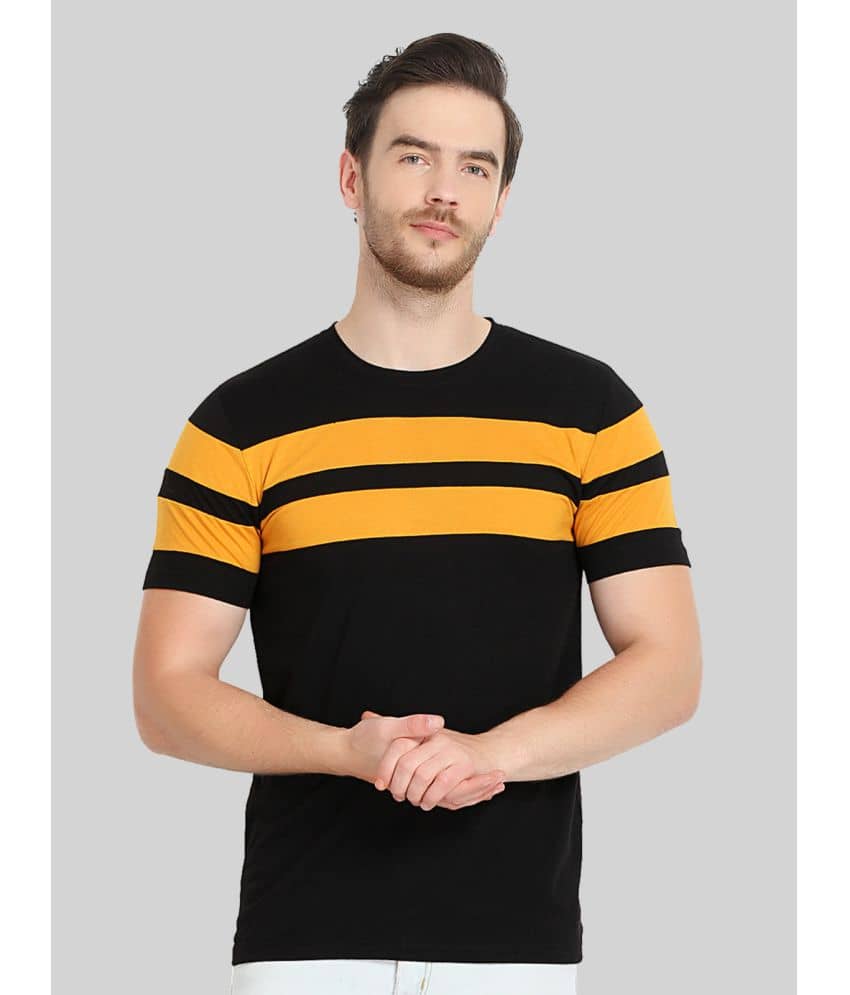 OXRYZER Pack of 1 Cotton Regular Fit Men's T-Shirt ( Black )