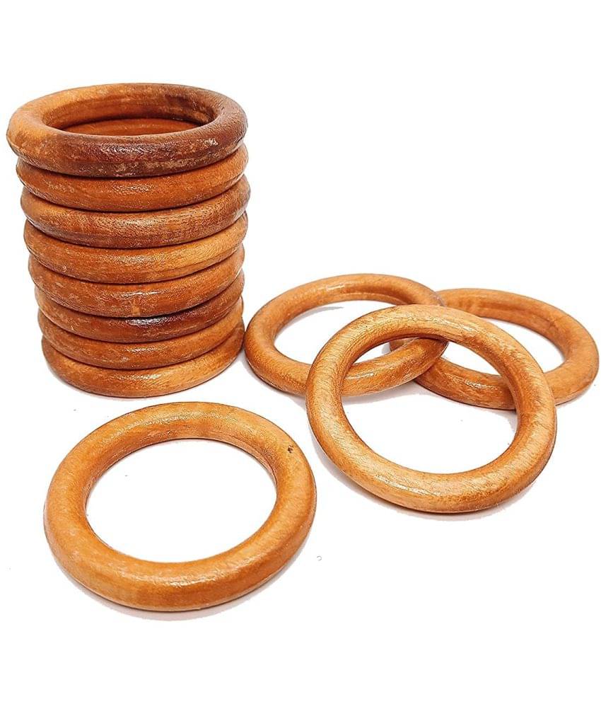    			PRANSUNITA Wooden Round Rings 7 cm (70 mm) Natural Smooth Polished Wood Circles for Art and Crafts, Macrame ,DIY Baby Teething Ring Pendant, Connectors, Wall & Door Hanging, Toran, Vandhanwar, Plant Hanger, Pack of 12 pcs
