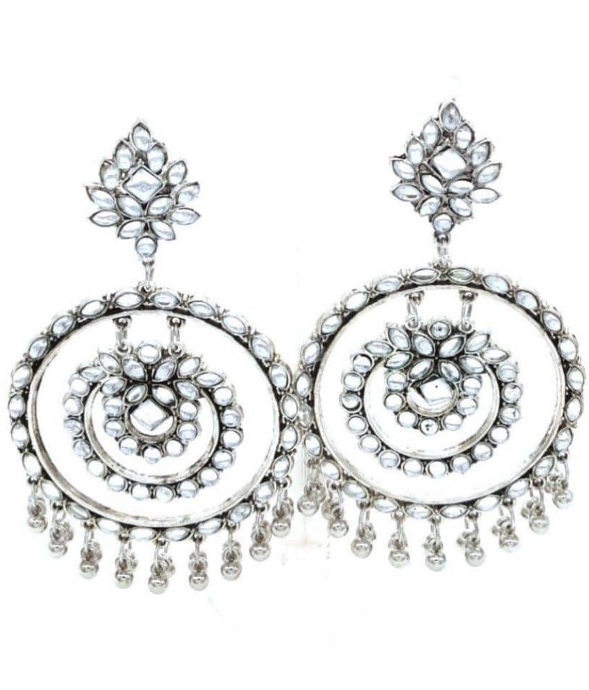 PUJVI - Silver Chandelier ( Pack of 1 ) - Earrings | Buy online on ZillyBuy