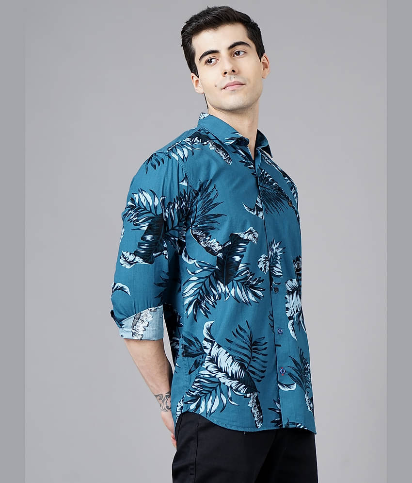 Paul Street - Blue Cotton Blend Slim Fit Men's Casual Shirt ( Pack of 1 )